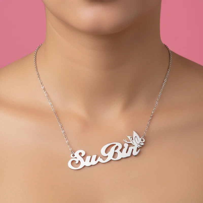 이름 각인 실버 목걸이