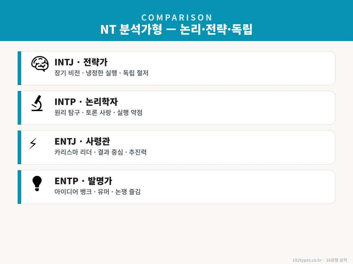 NT 분석가형 — 논리·전략·독립